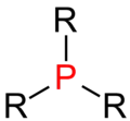 Atom fosforu z przyłączonymi trzema grupa funkcyjnymi (R) i bez żadnego atomu wodoru