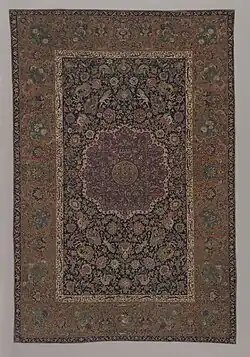 Kobierzec prawdopodobnie wykonany dla szacha Tahmaspa, zgodnie z tradycją zdobyty pod Wiedniem przez Mikołaja Hieronima Sieniawskiego. Isfahan, pierwsza połowa XVI w. Muzeum Książąt Czartoryskich w Krakowie