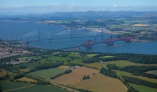 Widok na zatokę na wysokości miasta Queensferry