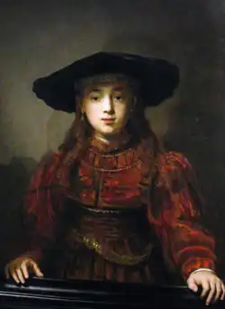 Rembrandt, Dziewczyna w ramie obrazu (1641)