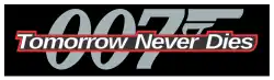 Logo 007 i pistolet oraz napis z tytułem filmu „Tomorrow Never Dies”