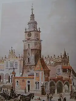 Widok na Wieżę Ratuszową, 1886 (widok od południowego zachodu)