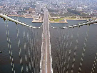 Zdjęcie wykonane ze szczytu pylonu