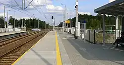 Przystanek kolejowy w Toporze (2016), widok w kierunku Kuźnicy Białostockiej