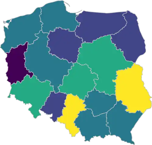 udział związków zawodowych w populacji w wieku produkcyjnym