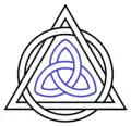 Niebieska triquetra jako symbol dekoracyjny trynitarian.