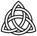 Triquetra wpleciona w okrąg jako symbol chrześcijańskiego trynitarianizmu.