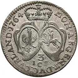 Trojak (1764) rewers