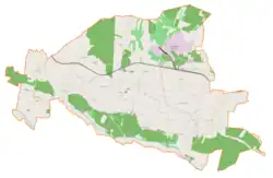 Mapa konturowa gminy Tuczępy, u góry znajduje się punkt z opisem „Jama”