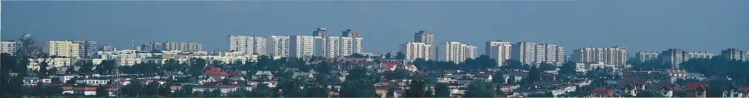 Tychy, panorama miasta od strony południowej