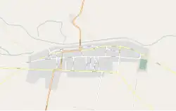 Mapa konturowa Tykocina, blisko centrum na lewo znajduje się punkt z opisem „Kaczorowo”