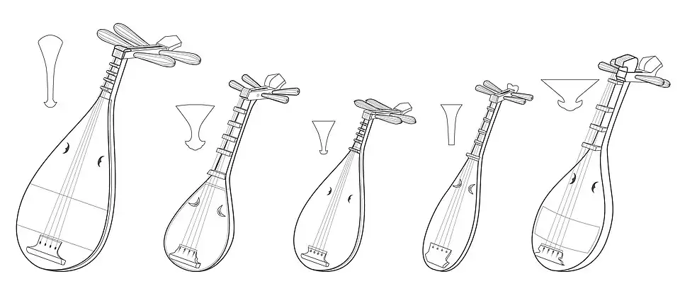 gaku-biwa, chikuzen-biwa, heike-biwa, mōsō-biwa, satsuma-biwa