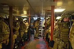 Wnętrze przedziału desantowego podczas ćwiczeń ukraińskiej piechoty morskiej w 2019 roku