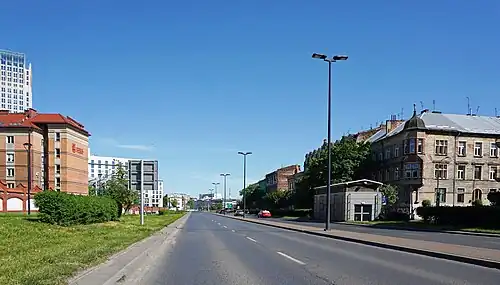 Widok na wschód, w kierunku Ronda Mogilskiego