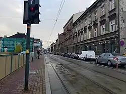 Widok od skrzyżowania z ulicą Na Zjeździe