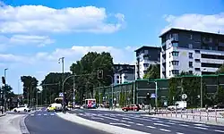 Widok od skrzyżowania z ulicą Bohomolca w kierunku północno-zachodnim