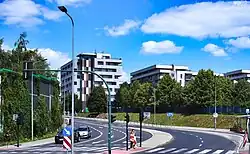 Widok od skrzyżowania z ulicą Dobrego Pasterza na północ