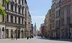 Widok od Rynku Głównego na południe