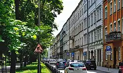 Ulica Józefa Dietla, po prawej zabudowa Stradomia