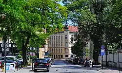 Widok na południowy wschód, od skrzyżowania z ul. Westerplatte