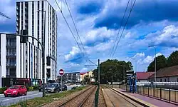 Widok od rejonu przystanku „Białucha” na północny wschód (2022)