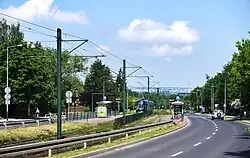 Widok od skrzyżowania z ul. Spółdzielców na północ