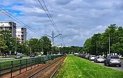 Widok na wschód od ronda na skrzyżowaniu z ulicami Jancarza i Wiślicką