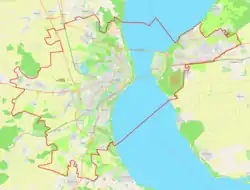 Mapa konturowa Uljanowska, w centrum znajduje się punkt z opisem „Uljanowsk”