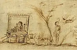 Przedstawienie organów z IX wieku z psałterza utrechckiego