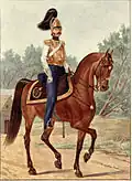 oficer sztabowy pułku kirasjerów armii carskiej, 1845