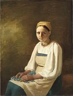 Chłopka z chabrami, ok. 1820