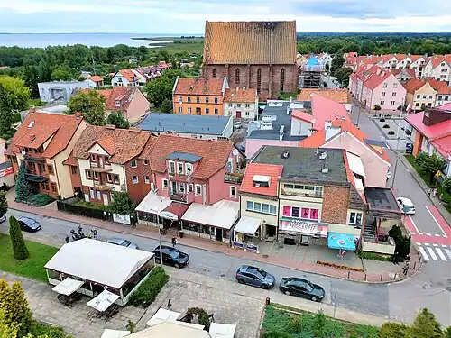 Widok na Frombork i Zalew Wiślany