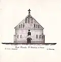 Fasada kościoła w 1836 roku