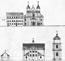 Inwentaryzacja z 1834 r. wykonana przed zniekształceniem barokowej fasady