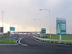 Wjazd na autostradę w miejscowości Vizzolo Predabissi