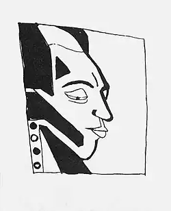 Wołodymyr Burluk, Portret Wielimira Chlebnikowa, 1913