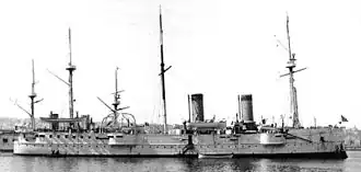 Wczesny rosyjski krążownik pancerny „Władimir Monomach”﻿(inne języki) z 1883