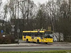 Volvo B10BLE podczas obsługi linii 81 w Zabrzu.