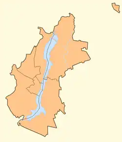 Mapa konturowa Woroneża, po lewej znajduje się punkt z opisem „Woroneż”