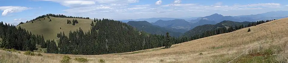 Panorama widokowa ze skrzyżowania szlaków w kierunku północnym