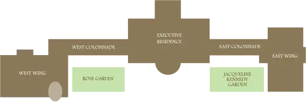 Schemat Białego Domu patrząc z góry