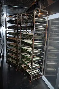 Wózki do pieczenia bochenków chleba w foremkach