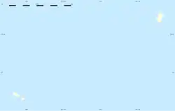 Mapa konturowa Wallis i Futuny, blisko lewej krawiędzi na dole znajduje się punkt z opisem „Malaʻe”