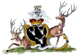 Przykład trzymacza nie trzymającego tarczy w herbie książąt Devonshire