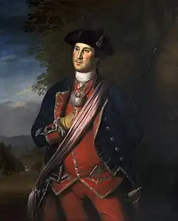 George Washington z ryngrafem w mundurze Pułku Virginii