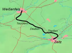 Mapa przebiegu linii kolejowej 6306