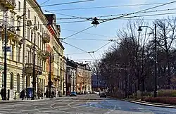 Widok z ulicy Basztowej na południe