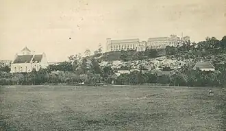 Panorama Janowca z kościołem i zamkiem, 1914