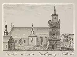 Kościół na litografii z ok. 1827–1830