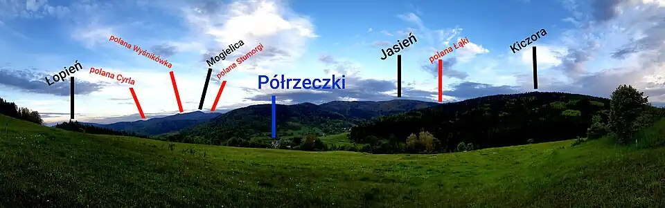 Widok z płd.-wsch. stoków Kiczorki